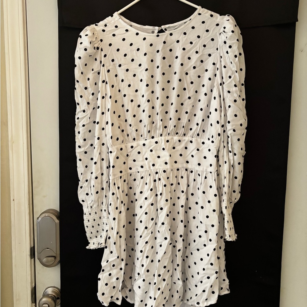 AFRM Kids Polka Dot Dress - White and Black